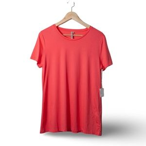 NWT: Banana Republic Women's Scoop Neck Short-Sleeve Tee; Coral; Medium